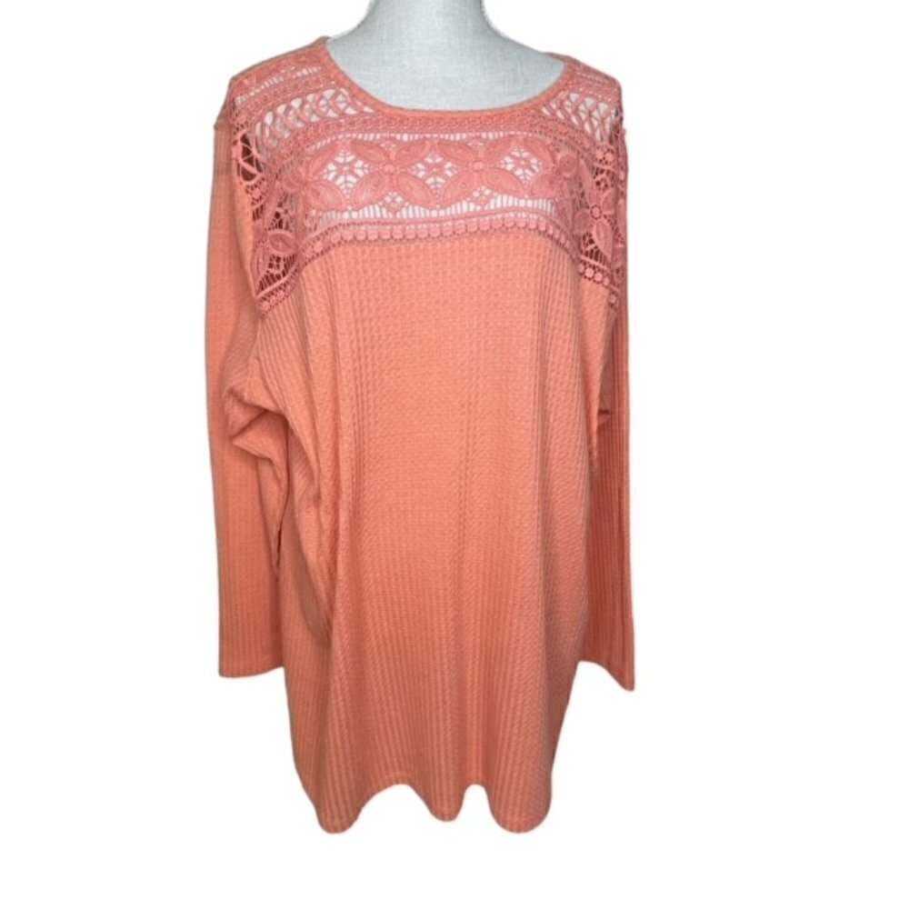 TORRID Waffle Crochet Yoke Top - Size 4X